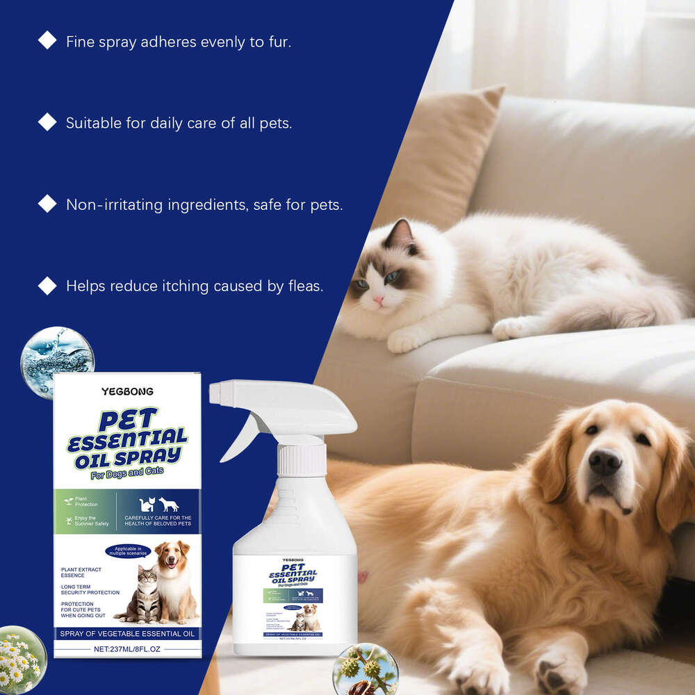 Yegbong Essential Oil Delicate Spray Fresh Fragrance Daily Gentle Cleaning Comfortable Pet Care S260203