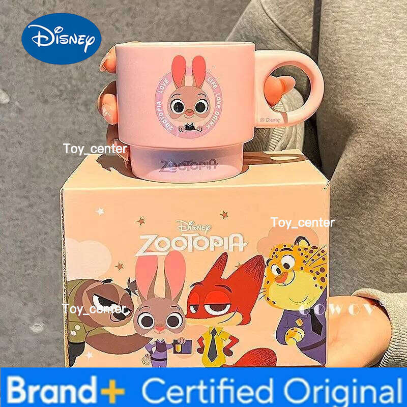 Disney Zootopia Nick Judy Anime Pattern Milk Drinking Coffee Ceramic Mug Couple Drink Cup Kids Birthday Gift H260205