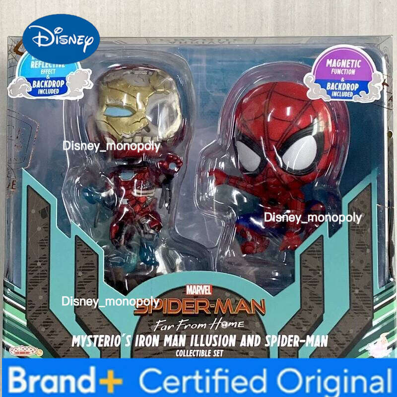 Disney Hot Toys Cosbaby Marvel Action Figure Avengers Super Hero Spider-Man Iron Man Mini Collection Model Ornaments Boys Surprise Gift H260205