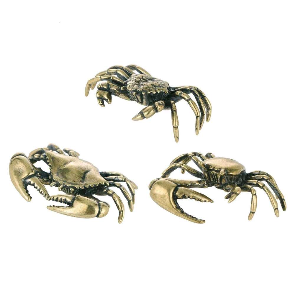 Pure Brass Crab Figurines Animal Statue Miniatures Copper Ornaments Office Desk Decoration Crafts Home Decor Nordic 1pcs S260204 c9e
