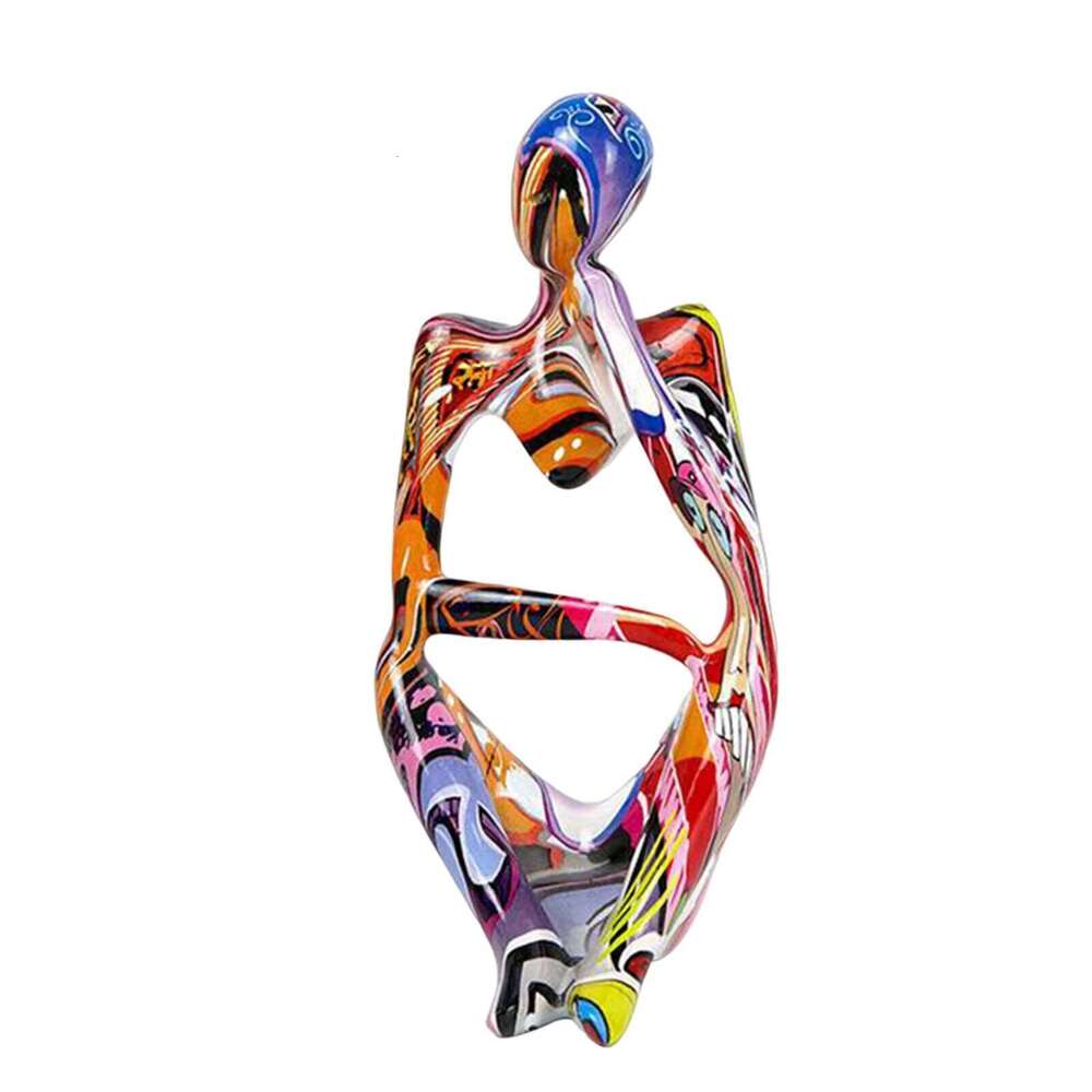 Resin Modern Thinker Sculpture Ornaments Abstract Character Figurines Mini Handicraft Home Decor for Office Study Shelf S260204