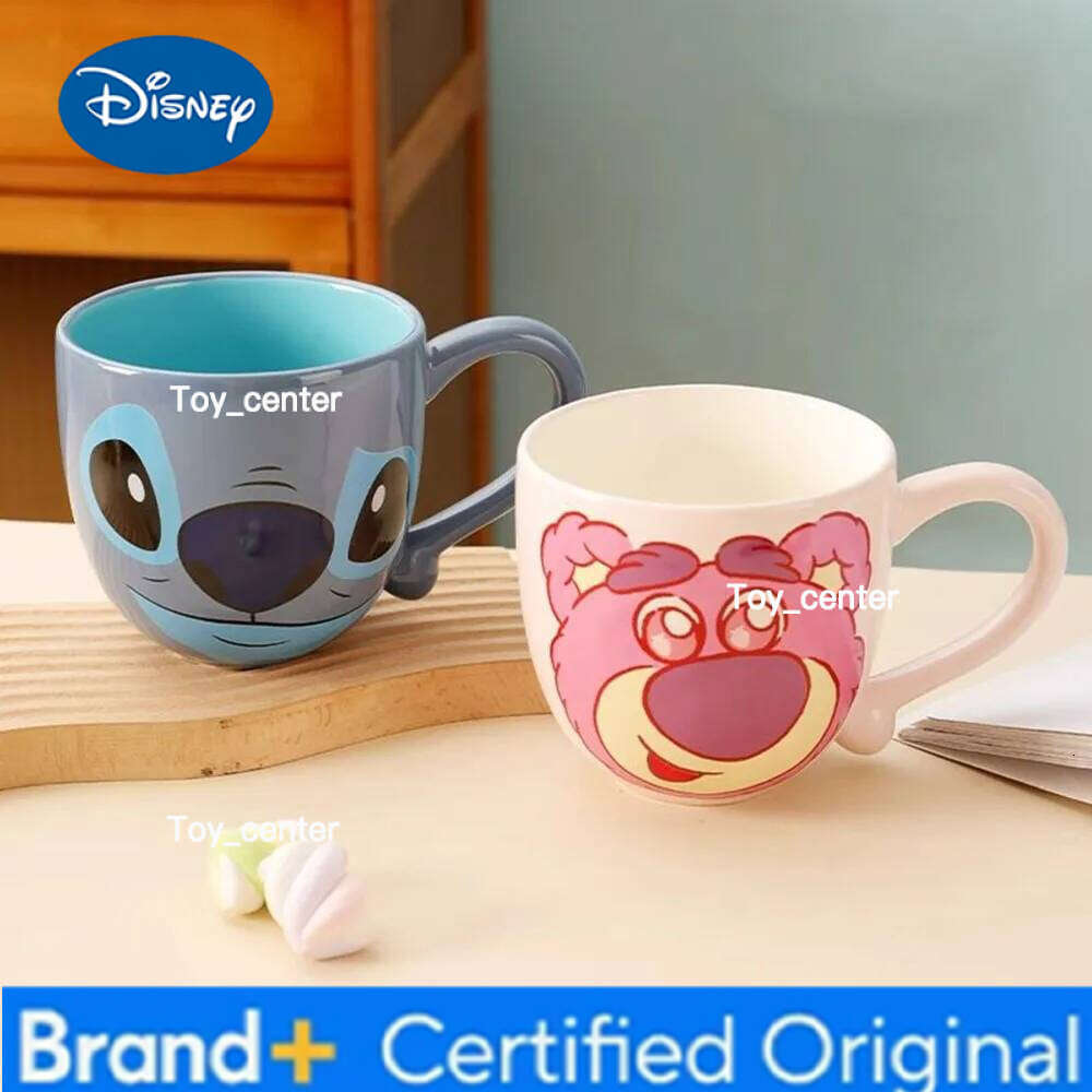 Disney Stitch Strawberry Bear Pattern Large Capacity Creative Design Water Colorful Cartoon Style Mug for Home Office Cup H260205