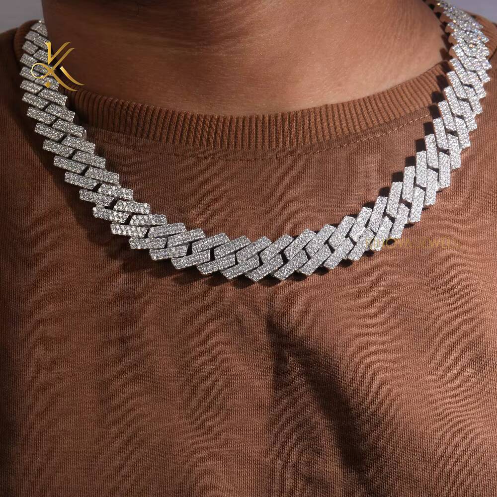 High Quality Hip Hop Neck Chain Designed With Shimmering Moissanite Diamond Style Accents For Modern Jewelry Expression