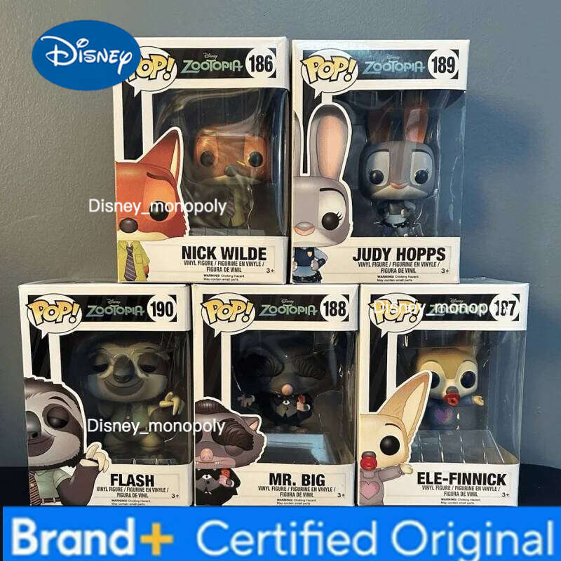 Disney Funko Pop! Nick Wilde Zootopia Judy Hopps Flash Action Figures Limited Edition Statue Doll Model Toys Vinyl Figure Children Gift H260205