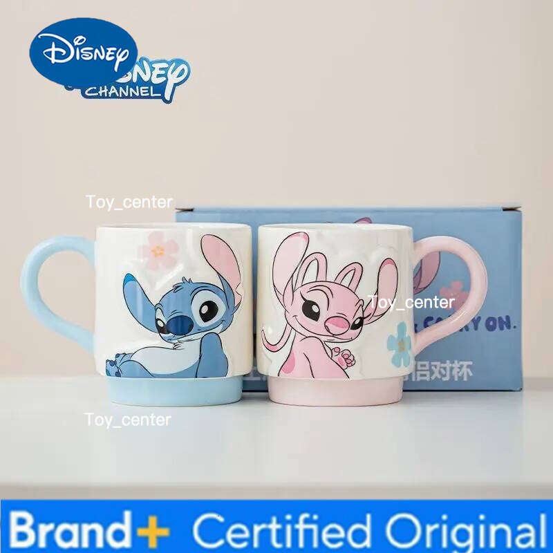 Disney 2pcs Stitch Angel ceramic home drinking cup coffee mug couple gift H2602051