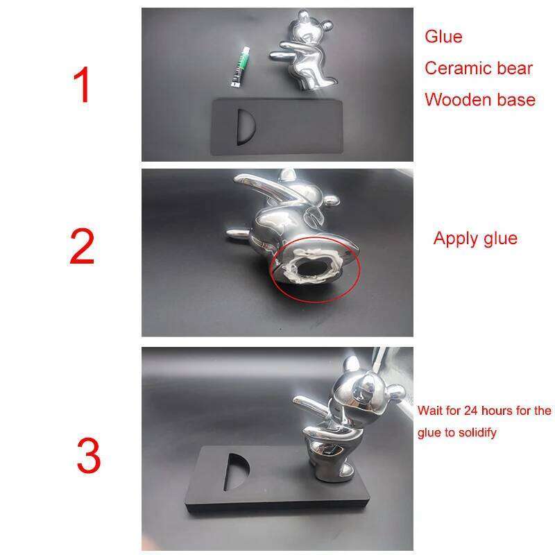 Ceramic Teddy Bear Red Rack Statue Luxurious High-end Living Room Home Decor Dining Area TV Wine Cabinet Decoration S260204