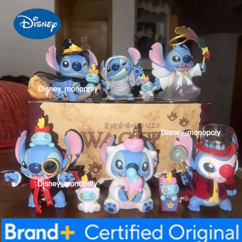 Disney Original Genuine Stitch Weird 1.0 Wacky Diary 2.0 Blind Box Collectible Anime Desktop Decor Toys Birthday Gifts H260205