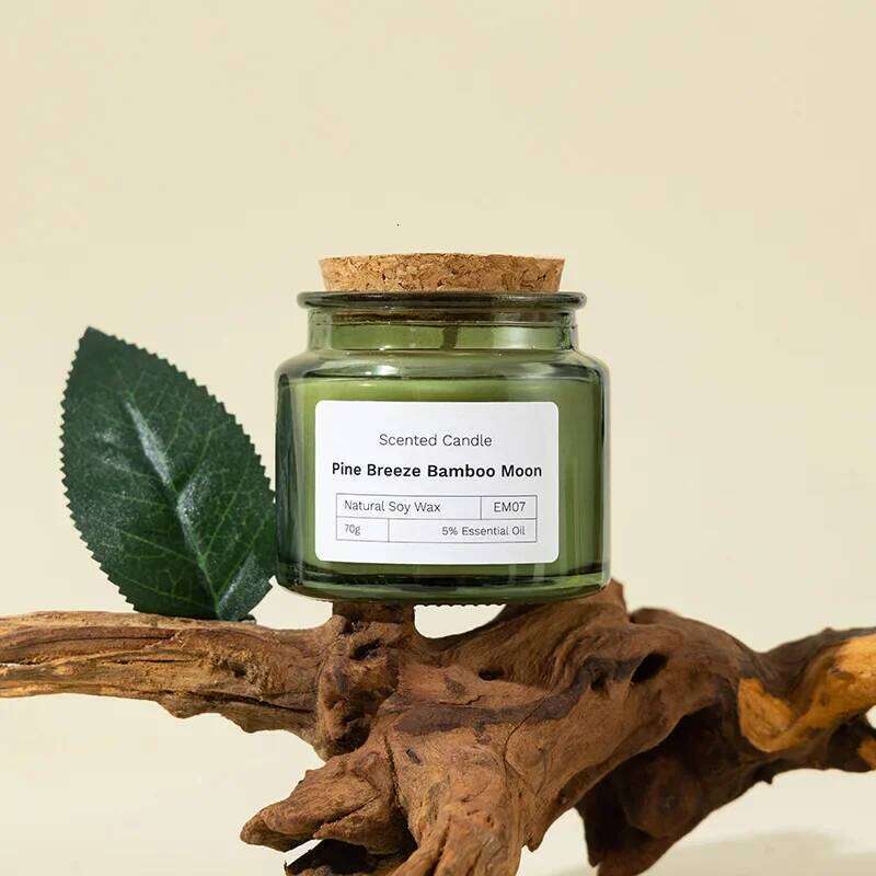 Natural Plant Aromatherapy Smokeless Green Soybean Wax Glass Cup Wedding Fragrance Candle Bedroom Decoration H260205