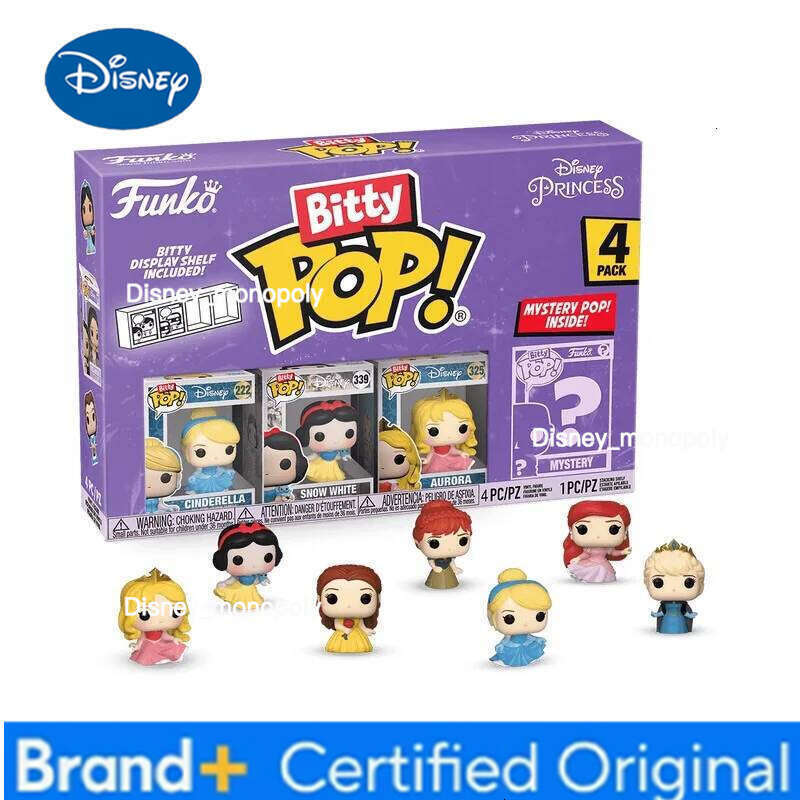Disney Funko Bitty Pop Cinderella Snow White Princess Blind Box 4 Pack Mini Action Figure Collect Limited Model Toys Girl Gifts H260205
