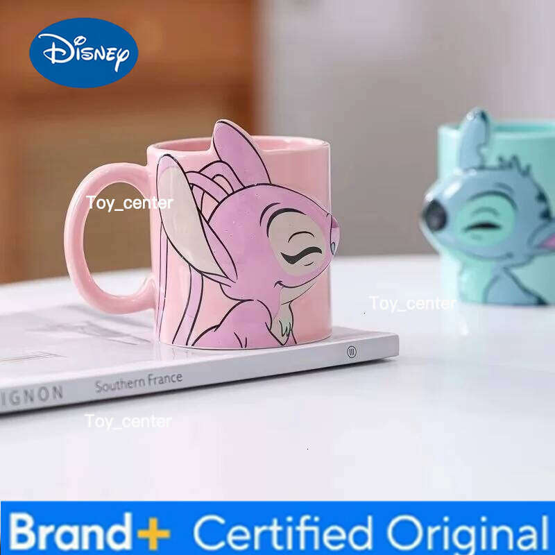 Disney Cartoon Stitch Shaped Ceramic Coffee Home Office Anime Couple Fashion Mug Mouthwash Cup For Couples Creative Cartoo H260205