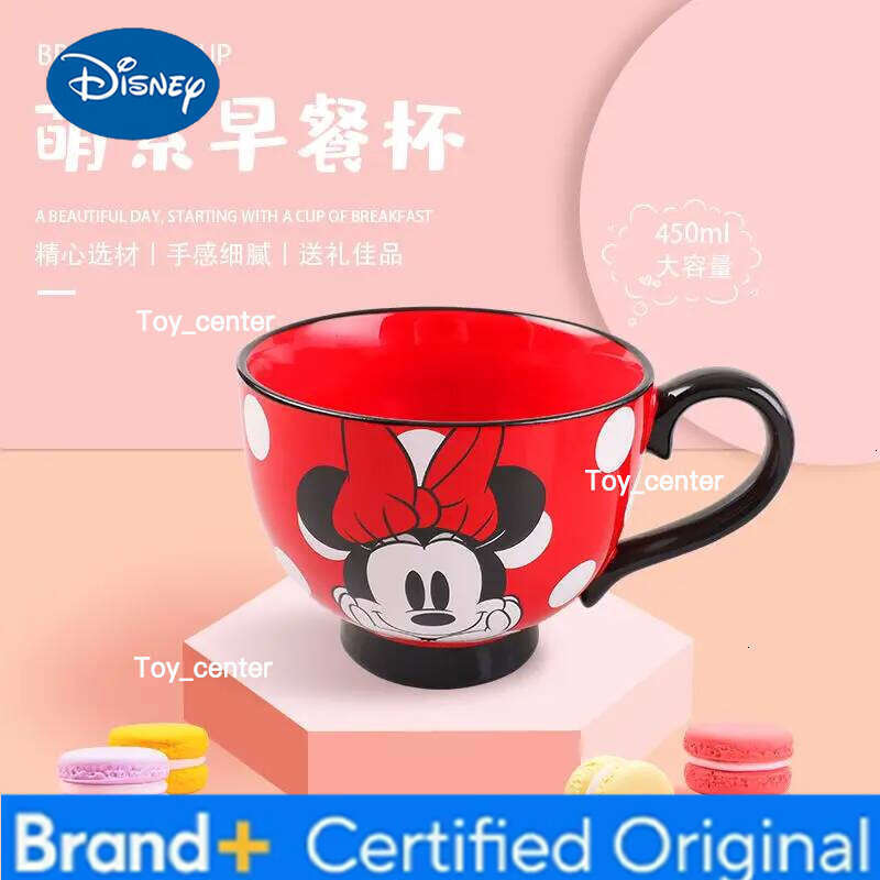 Disney Mouse 450ML Ceramic Mickey Minnie Breakfast Oatmeal Adult Office Decoration Drinking Coffee Milk Mug H260205