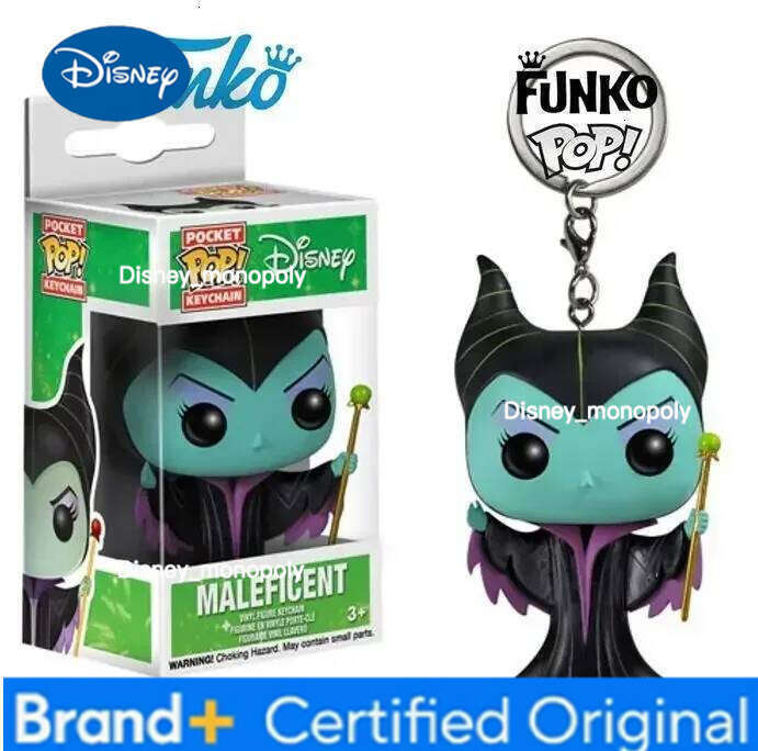 Disney Funko POP Movie & TV Character Maleficent Pocket Action Doll Kids Toy Keychain Strap Box Gift H260205