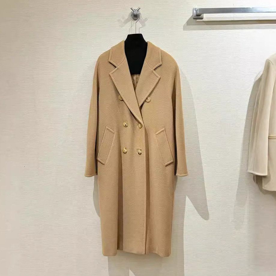 101801 Madame Goat Wool Woolen Coat Womens Sheep Wool Max Home Original Open Edition Autumn Winter Long Coat 230905