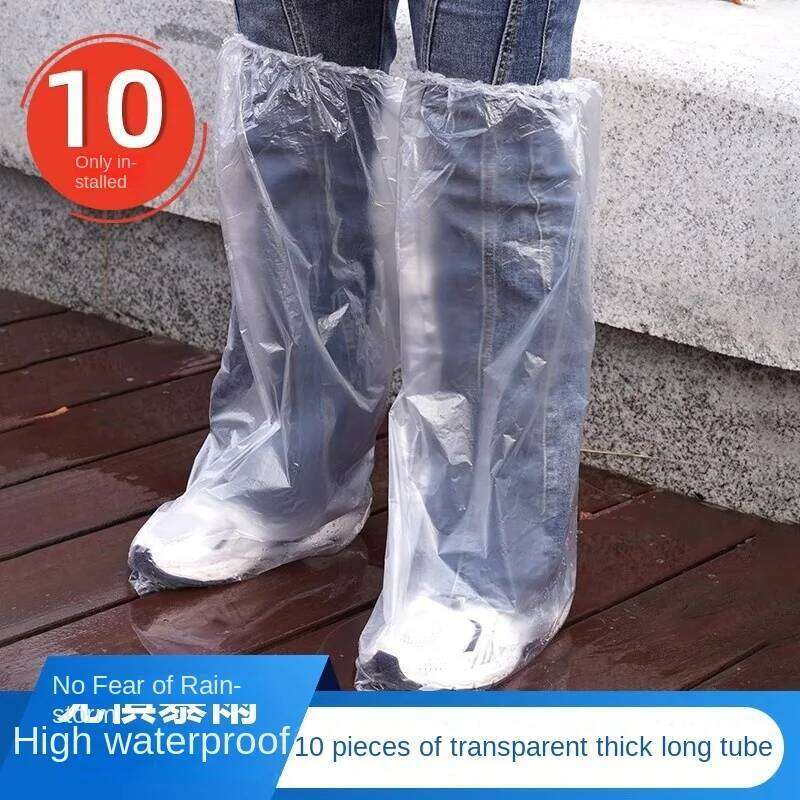 10 pieces=5 Pairs Boot Covers Plastic Disposable Waterproof Shoe Covers, Shoes Cover for Rain, S260204