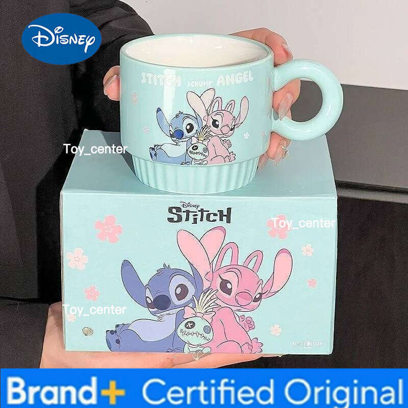 Disney Anime Stitch Mug Style Girls Couple Household Use Ceramic Birthday Gift Good Looks Cute Kawaii Niche New Year H260205