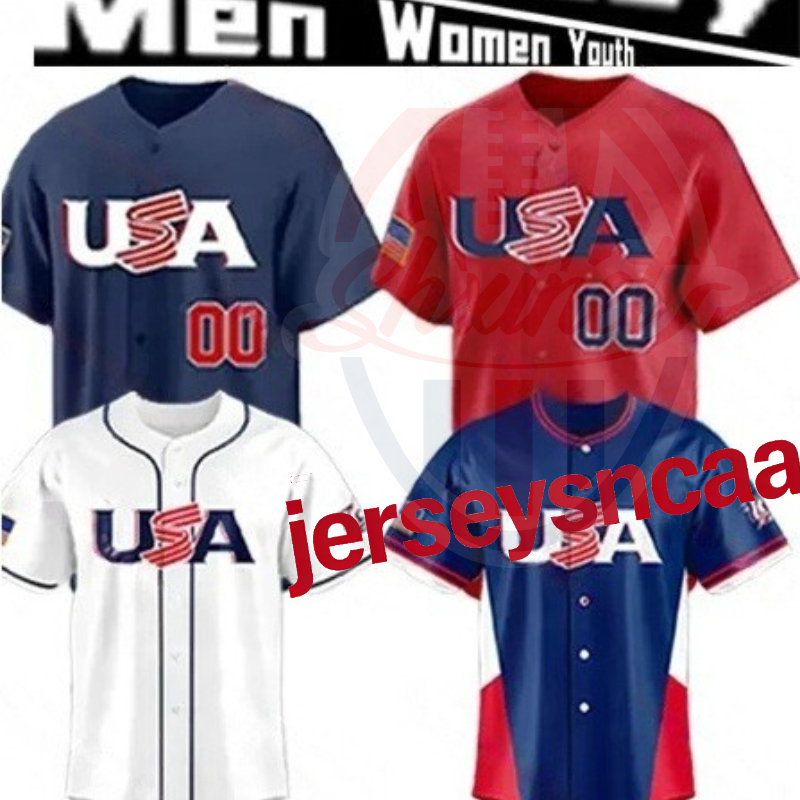 All Stitched Aaron 99 Judge Team USA 2026 World Baseball Classic Jerseys Paul Skenes Pete Crow-Armstrong Tarik Skubal Cal Raleigh Harper United States
