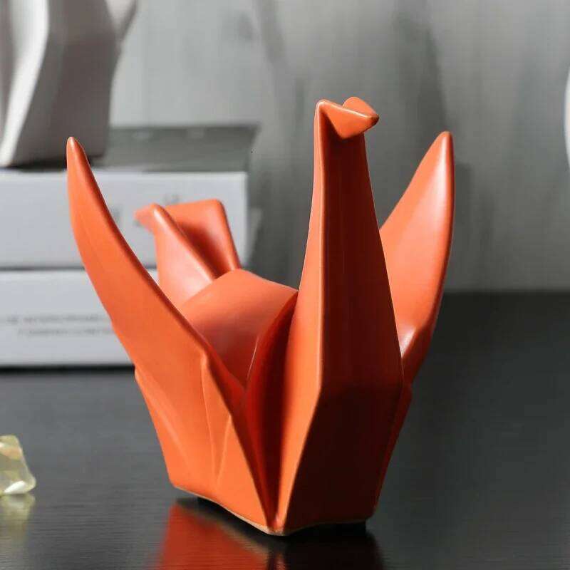 Creative Modern Bird Statue Abstract Ceramic Origami Animal Sculpture, Office Living Room Desktop DecorationsHome Decor Figurine S260204