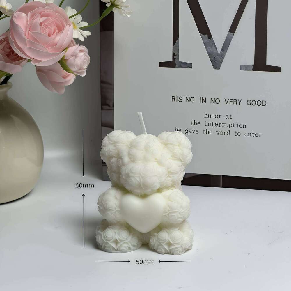 Cute bear low-temperature scented candle, skin-friendly, couple handcrafted anti-scald, romantic scene props that can be torn of S260204 663