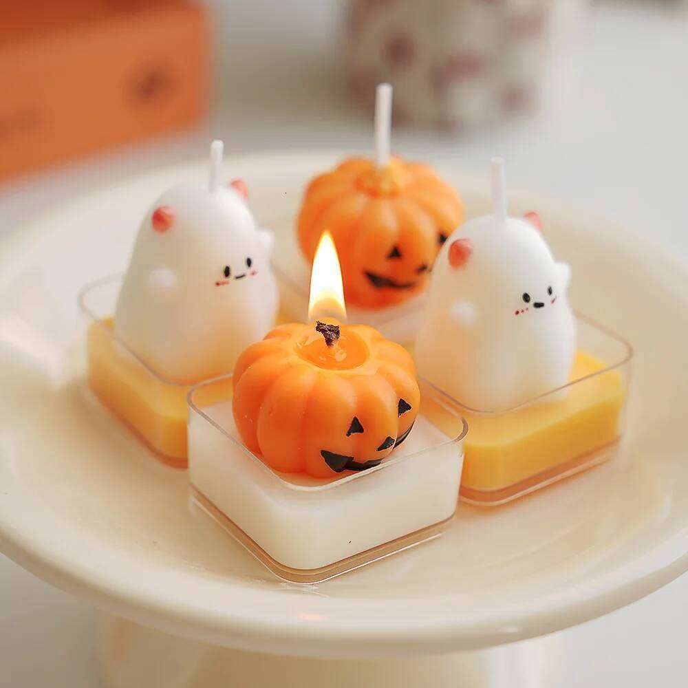 Halloween Ghost Pumpkin Candle Spooky Cute Tea Candles Festival Party Home Decorations Gifts Multi-styles S260204