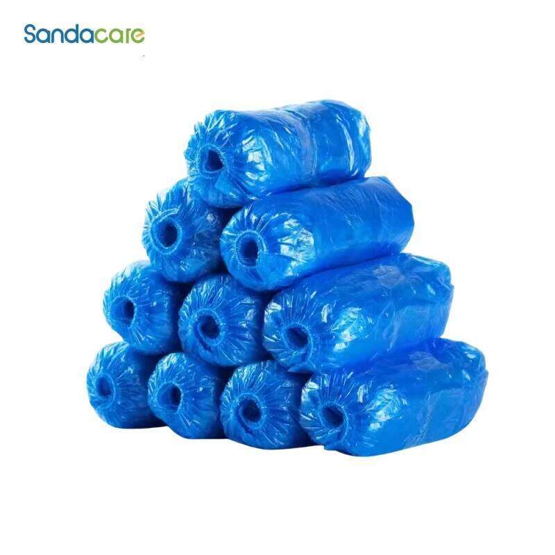 200 piece shoe disposable waterproof dustproof thickened plastic cleaning overshoes one size foot cover for home S260204