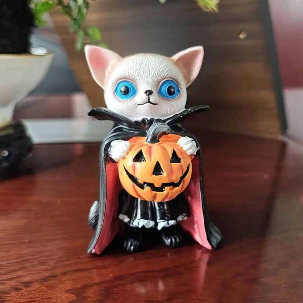 Halloween Tabletop Ornament Resin Christmas Highland Statue Funny Decorative Cow Figurine Cute Animal Sculpture Farmhouse S260204