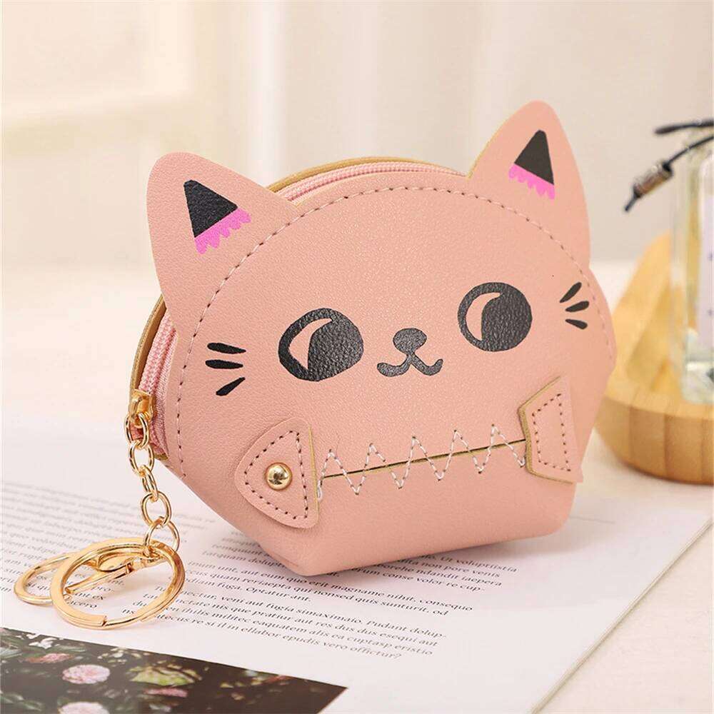 1pc AdorableCat Girl Leather Wallet Cover Cartoon Fresh Accordion Holder Large Capacity Coin Clip Stylish Card Bag Z260205