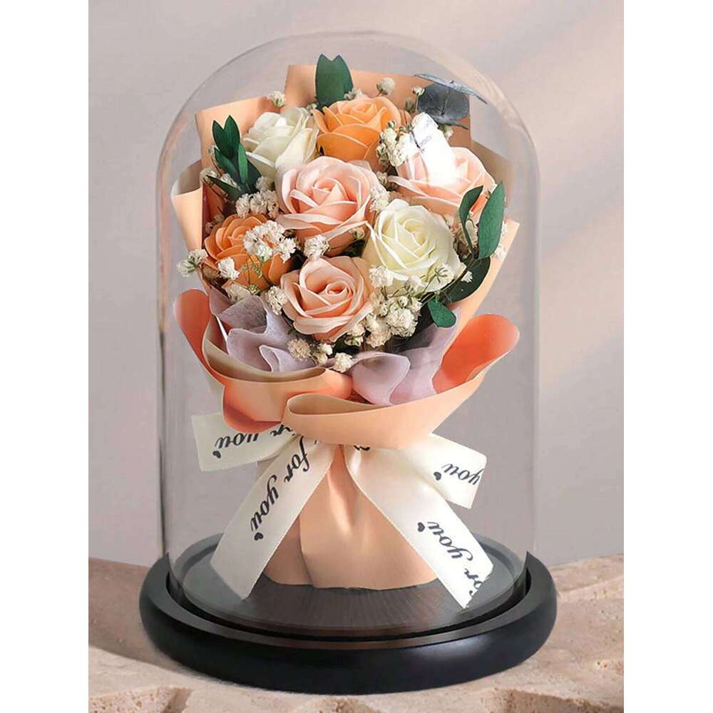 Forever Preserved Real Rose in Glass Dome Women Valentines Gifts Eternal Flower for Mother's Day Anniversary Birthday S260204