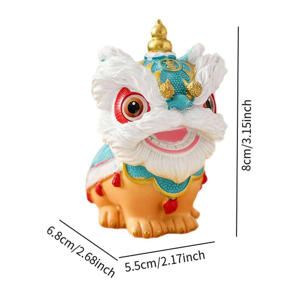 Premium Chinese Dance Statue Creative Resin Lion Craft Figurine for Home Cabinet Living Room Bedroom New Year Decoration