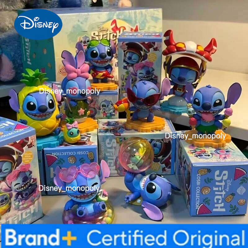 Disney New Blind Original Hot Toys Holiday Series Mystery Box Cosbi Stitch Mini Doll Display Toy Surprise Gift H260205