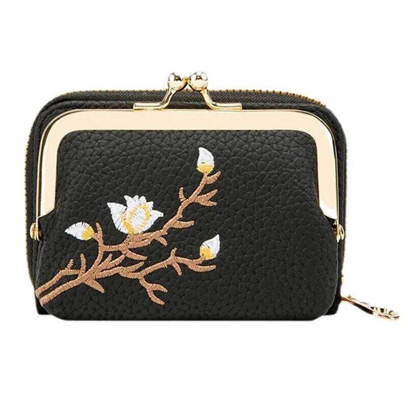 Women's PU Leather Short Wallet - Floral Pattern Large Capacity with Money Hasp, Fashion Card Holder Coin Purse Z260205