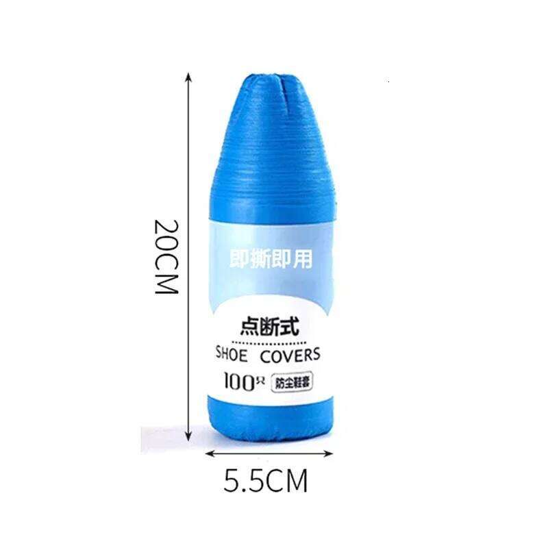 100pcs/Pack Plastic Disposable Waterproof Dustproof Thickened Foot Carpet Cleaning Shoe Cover S260204