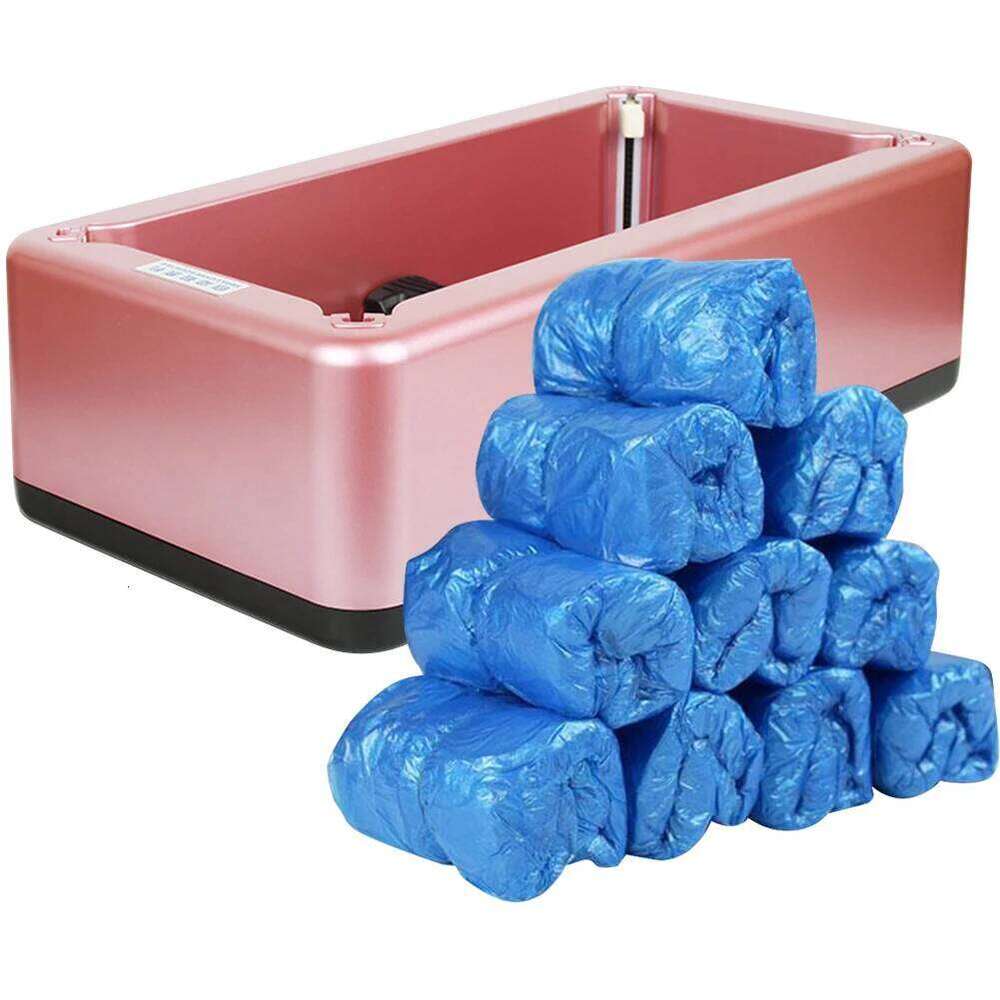 Cover Machine With100Pcs Disposable Shoe Covers Portable Smart Overshoes Dispenser T Buckle for Indoor Rainy Floor S260204