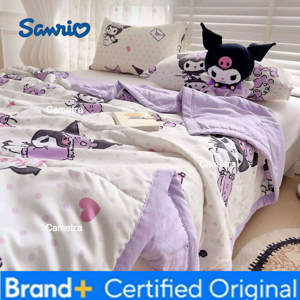 Sanrio Cartoon children's double-layer gauze summer with Yuguigou air conditioner Kulomi machine washable thin blanket H260205