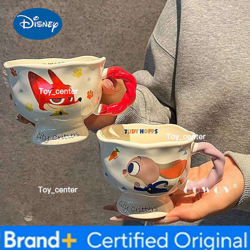 Disney Zootopia Judy & Nick Anime Peripherals 3d Relief Mug 2025 New Edition High Aesthetic Home Couple Cup Birthday Gifts For Kids H260205