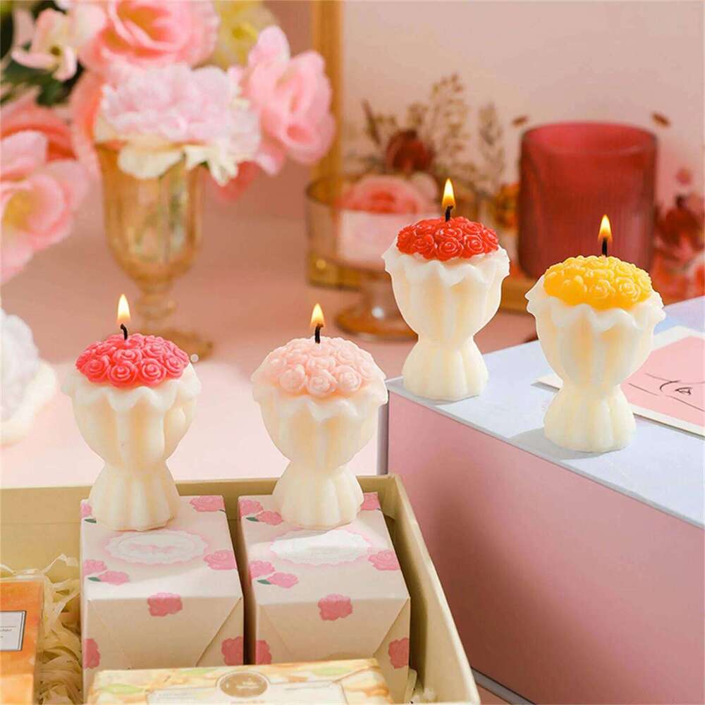 Handmade Creative Bouquet Scented candles Valentine's Day Wedding,and Party Decorative Items Aromatherapy Candle Gifts S260204