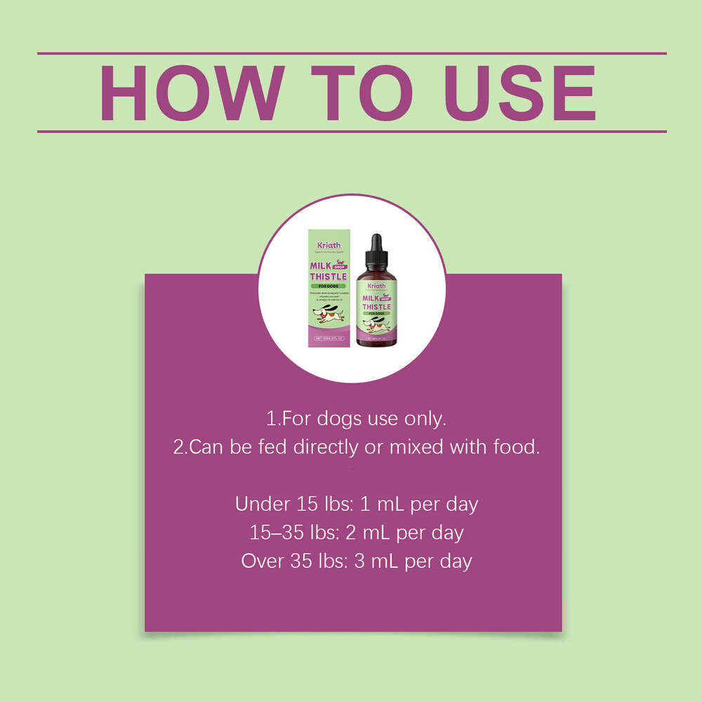 Kriath Dog Milk Thistle Extract Nutritional Gentle Ingredients Daily Nourishing Pet Body Care Solution S260203