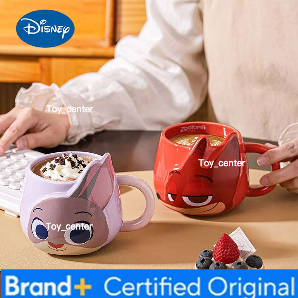 Disney Zootopia Cartoon Handgrip Ceramic Mugs Cute Creative 3D Porcelain Restaurant Homehold Drinkware Hot Milk Coffee Mug Cups H260205