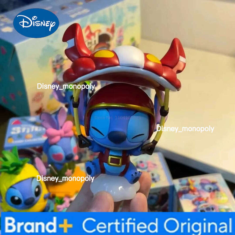 Disney Hot Toys Original Starcraft Baby Holiday Series Stitch Blind Box Mini Collection Doll Q Edition Trendy Play Figurine Gift H260205