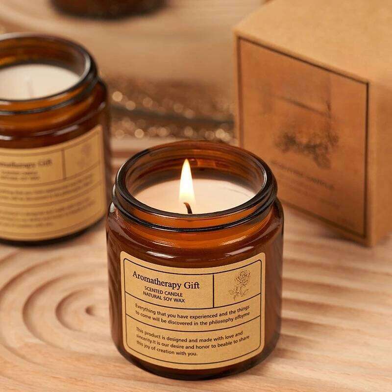 Tea Candle Bedroom Romantic Souvenir Indoor Soy Wax Scented Glass Cup Essential Oil H260205
