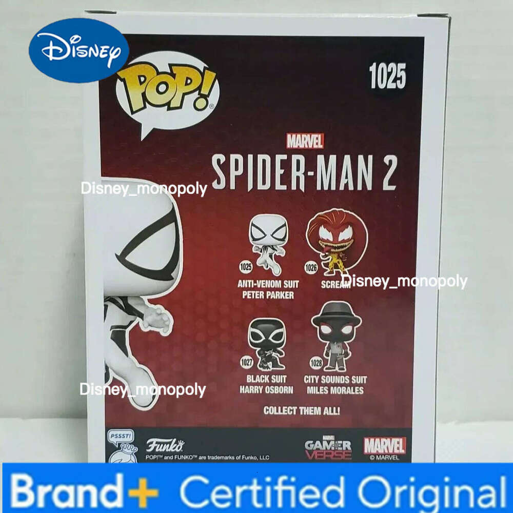 Disney Marvel Spider Man Figure Anti Venom Suit Peter Parker # 1025 Funko Pop 4.15 in Figures Collectible Limited Edition Model Toy H260205