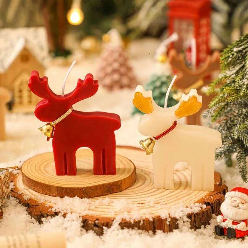 Creative Christmas Elk Festive Atmosphere Red Deer Scented Candles Party Decorations Souvenir Gifts S260204