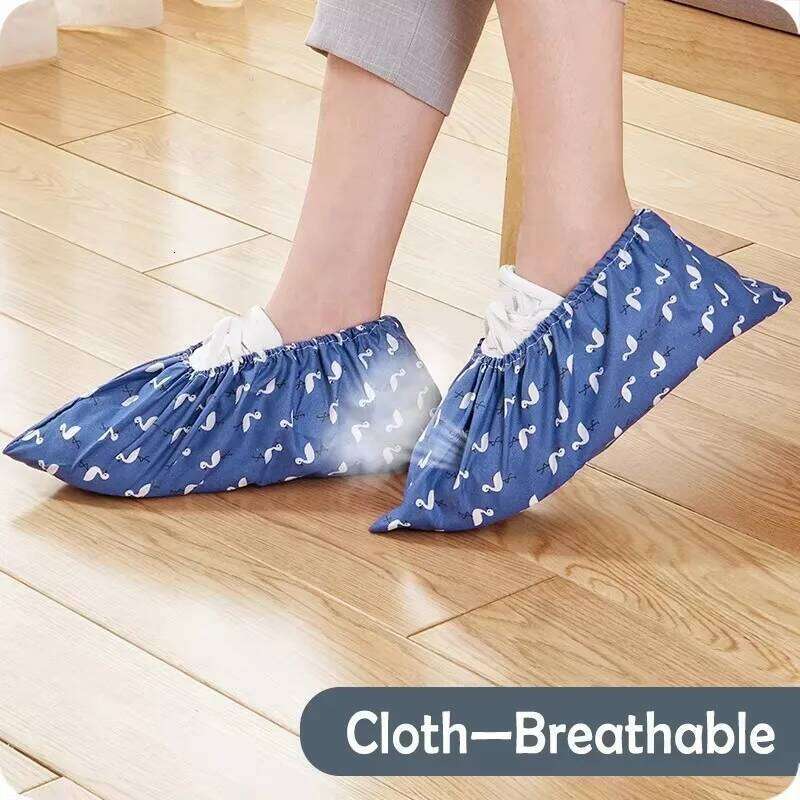 Household Indoor Dust-proof Washable Elastic Adult Cloth Student Computer Room Fabric Shoe Cover S260204
