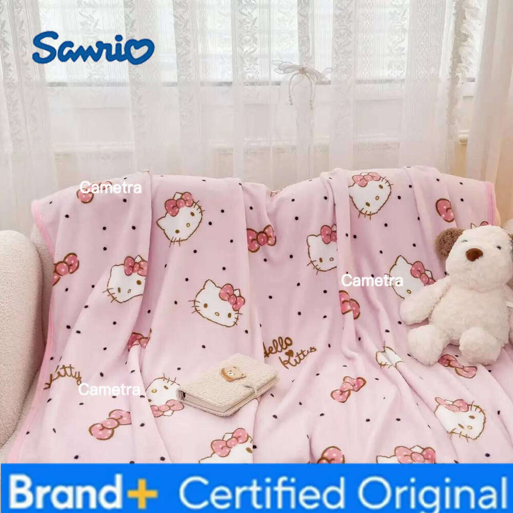 Sanrio hello kitty cartoon milk fleece skin-friendly kuromi my melody kids lunch break four seasons home sofa shawl blanket H260205