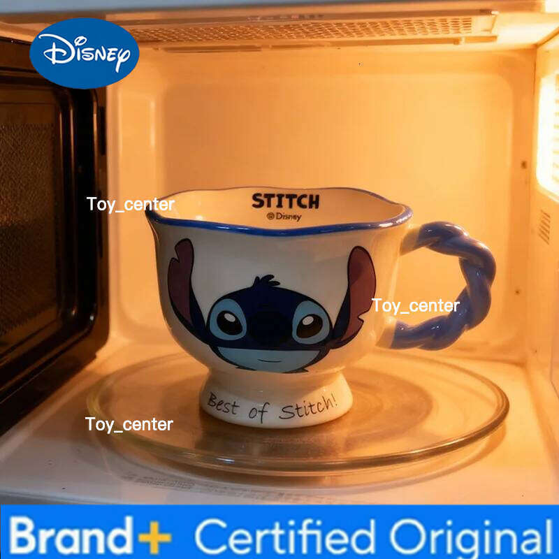 Disney 360ml Cartoon Anime Stitch Ceramics Mug Kawaii Kids Breakfast Cereal Milk Cup Office Coffee Cups Cute birthday Kitchenware Gifts H260205