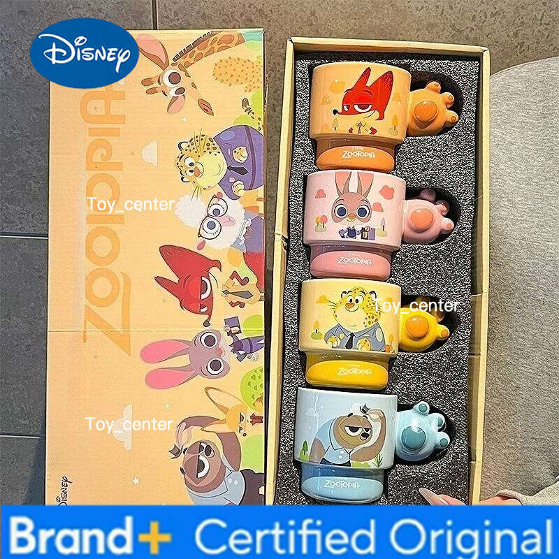 Disney Crazy Zootopia Judy Pattern 300ml Ceramic Mug Set Cartoon Anime Accessories Couple Home Water Cup Holiday Gift H2602051