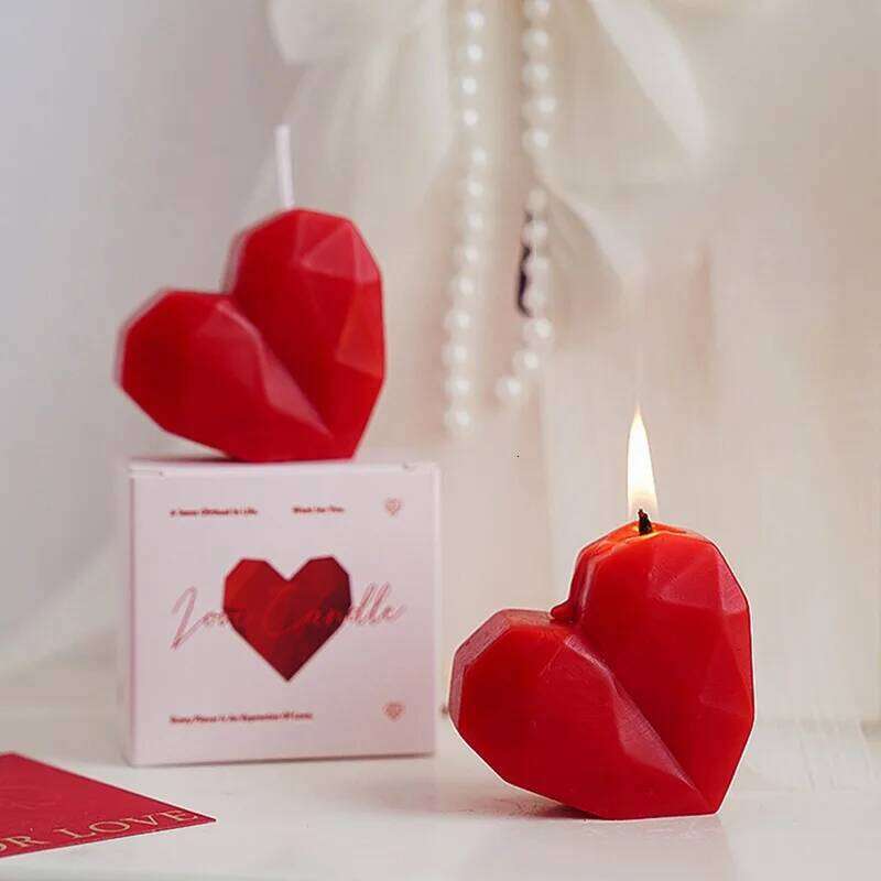 Romantic Red Love Heart Shaped Scented Fragrance Aromatherapy Wax Candles Party Valentine's Day Gifts Photo Prop S260204 520
