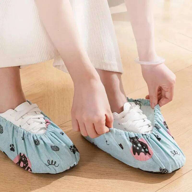 Printing Covers Non-Slip Indoor Shoes Case Reusable Shoe Adult Foot Cover Protector Washable Overshoes Household S260204 131