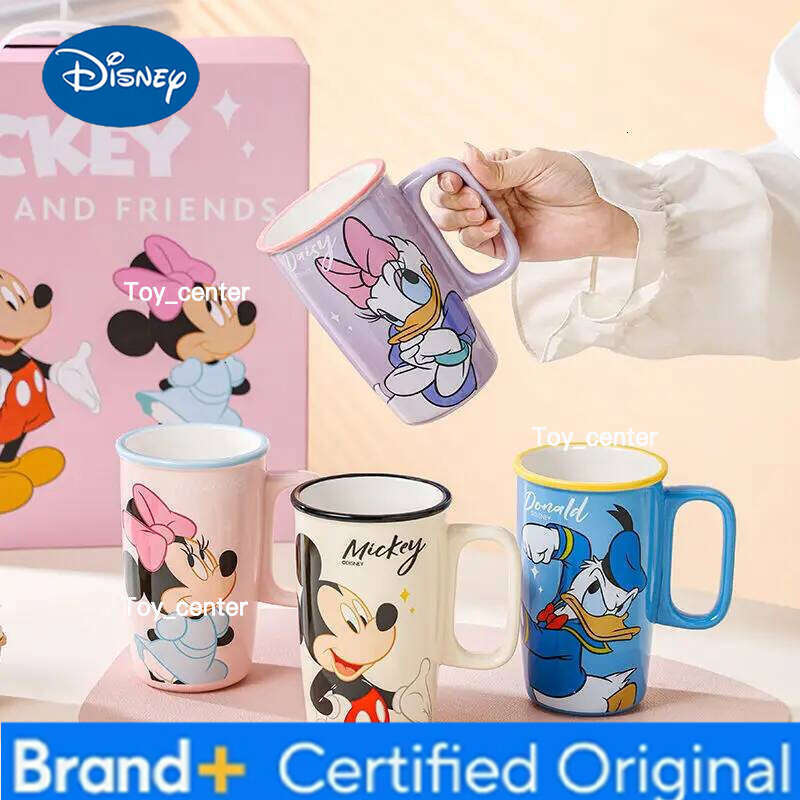 Disney Cartoon Kawaii Pooh Bear Minnie Male & Female New Outdoor Office Cute Home Couple Ceramic Drinking Cup Holiday Gifts H2602051