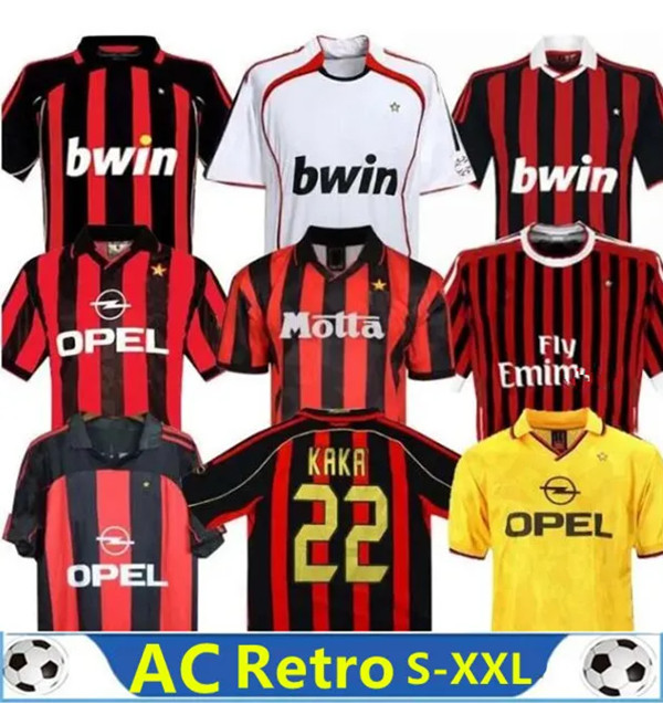 AC Retro Soccer Jerseys 1990 2000 2006 2007 2009 2010 2012 football shirt Gullit 1988 1996 97 s Van Basten KAKA Inzaghi RONALDINHO Vintage Classics jerseys