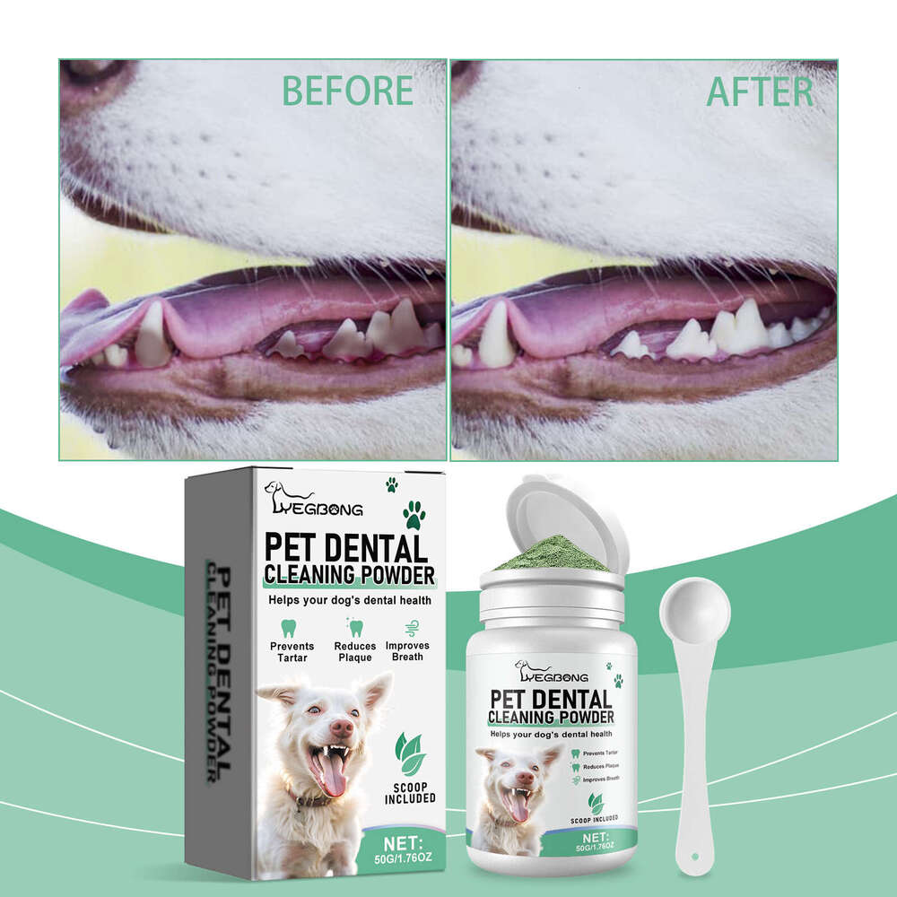 Yegbong Dog Dental Gentle Formula Fresh Breath Protects Pet Oral Health Tooth Cleaning Powder S260203